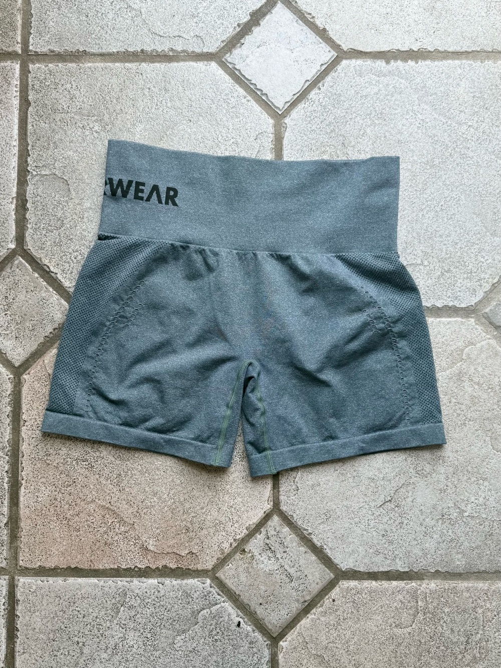 Ryderwear High-Waist Seamless Bike Shorts in Dusty Blue